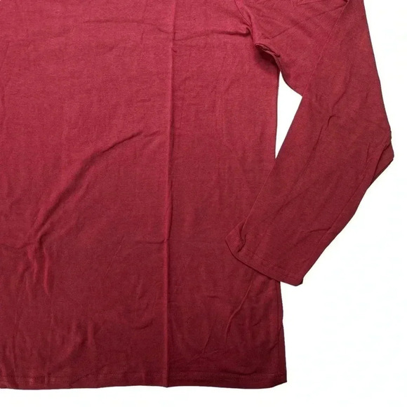 Natori Buji Red Modal Blend Crewneck Long Sleeve Mens T-Shirt Size Large - Picture 6 of 10
